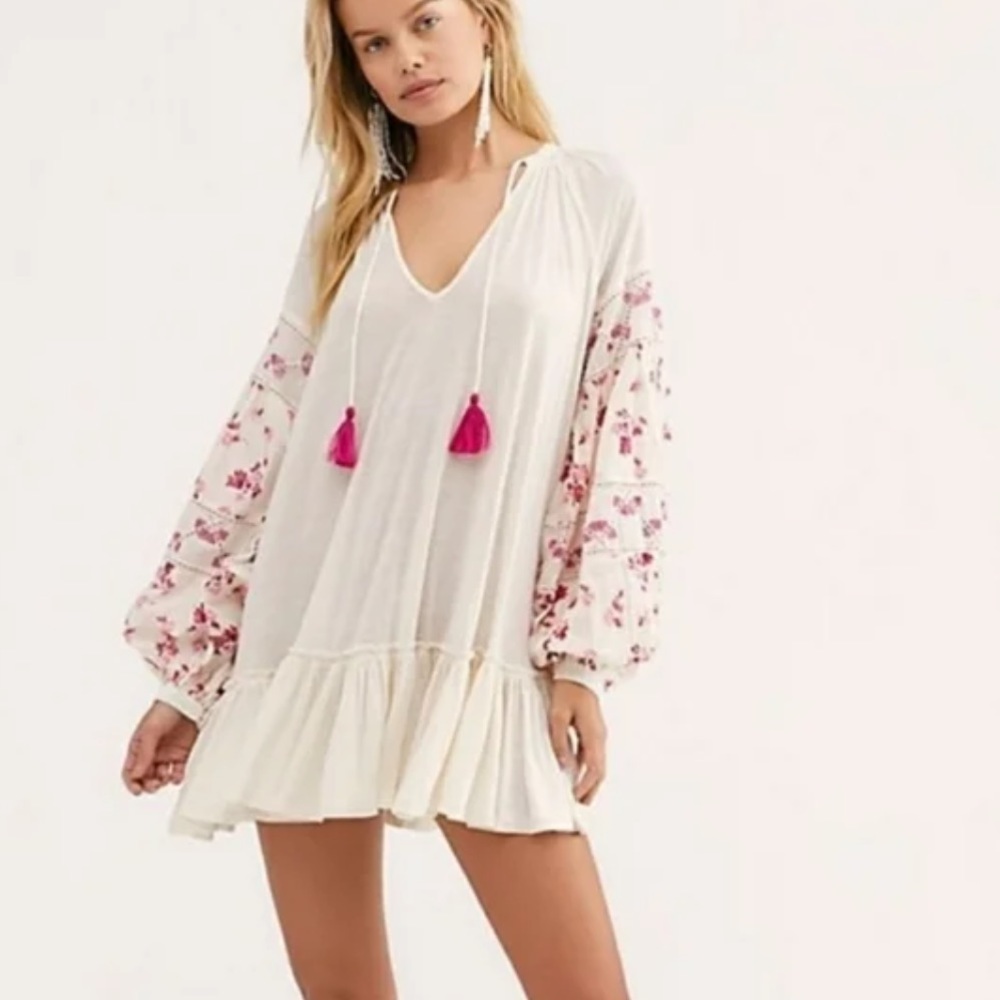 Free People Flowy Embroidered Dress